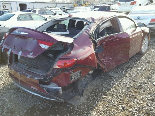 1C3CCCAB4GN102196 - 2016 CHRYSLER 200 LIMITE BURGUNDY photo 4