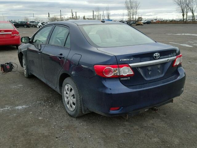 2T1BU4EE3DC087655 - 2013 TOYOTA COROLLA BA BLUE photo 3