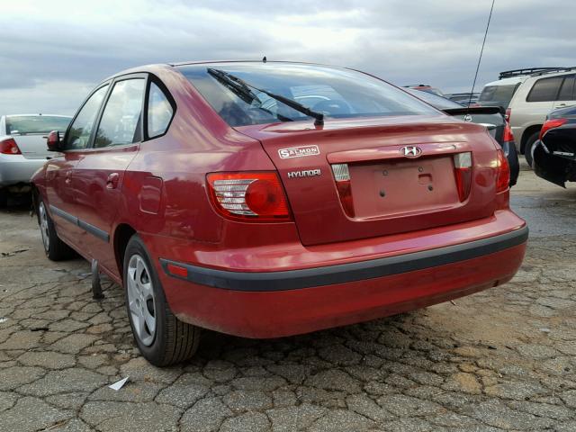 KMHDN56D16U189913 - 2006 HYUNDAI ELANTRA GL RED photo 3