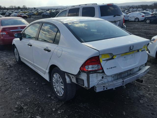 2HGFA1F39AH581737 - 2010 HONDA CIVIC VP WHITE photo 3