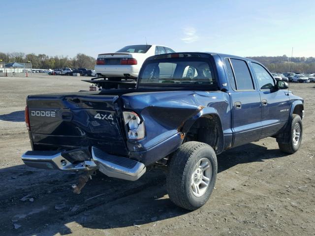 1B7HG2AX21S226598 - 2001 DODGE DAKOTA QUA BLUE photo 4