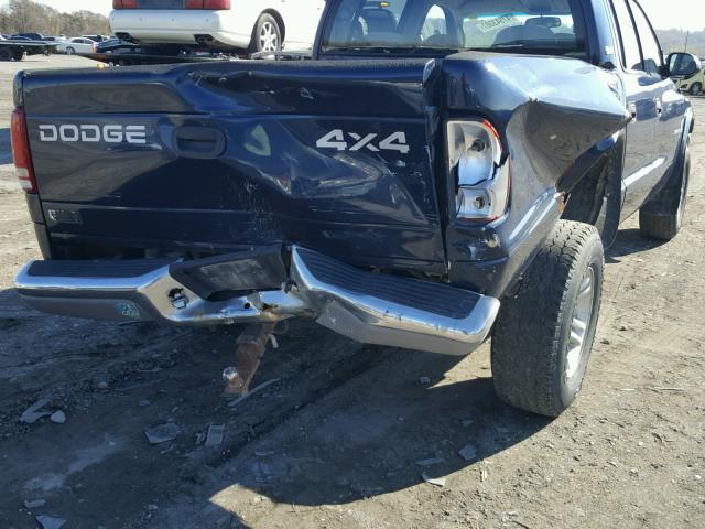 1B7HG2AX21S226598 - 2001 DODGE DAKOTA QUA BLUE photo 9