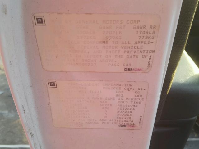 1G2NE55M6SM500227 - 1995 PONTIAC GRAND AM S 白色 照片 10