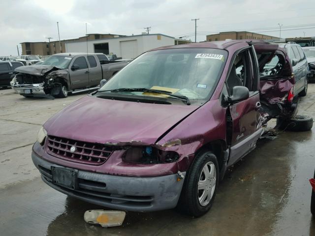 2P4GP45G6XR389813 - 1999 PLYMOUTH VOYAGER SE BURGUNDY photo 2