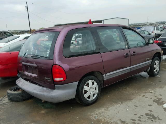 2P4GP45G6XR389813 - 1999 PLYMOUTH VOYAGER SE BURGUNDY photo 4