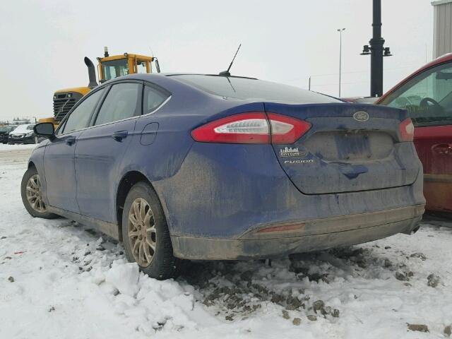 1FA6P0G76G5132613 - 2016 FORD FUSION S BLUE photo 3