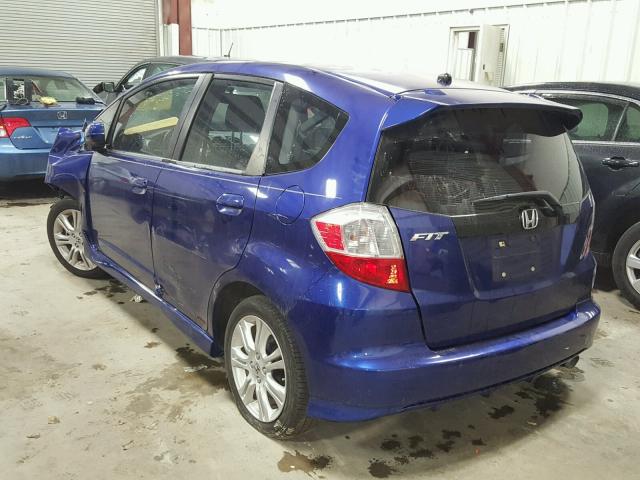 JHMGE8H69AS018833 - 2010 HONDA FIT SPORT BLUE photo 3