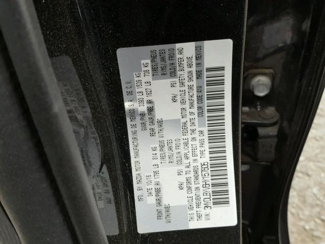 3MYDLBYV6HY157605 - 2017 TOYOTA YARIS IA BLACK photo 10