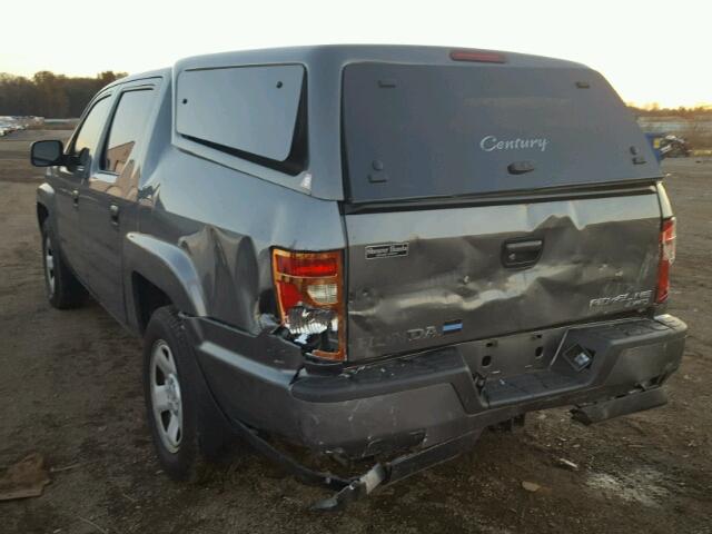 2HJYK16219H500233 - 2009 HONDA RIDGELINE GRAY photo 3