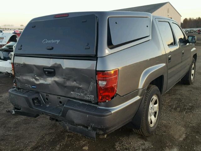 2HJYK16219H500233 - 2009 HONDA RIDGELINE GRAY photo 4