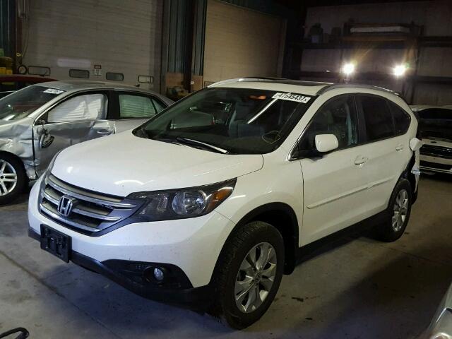 5J6RM4H79CL000130 - 2012 HONDA CR-V EXL WHITE photo 2