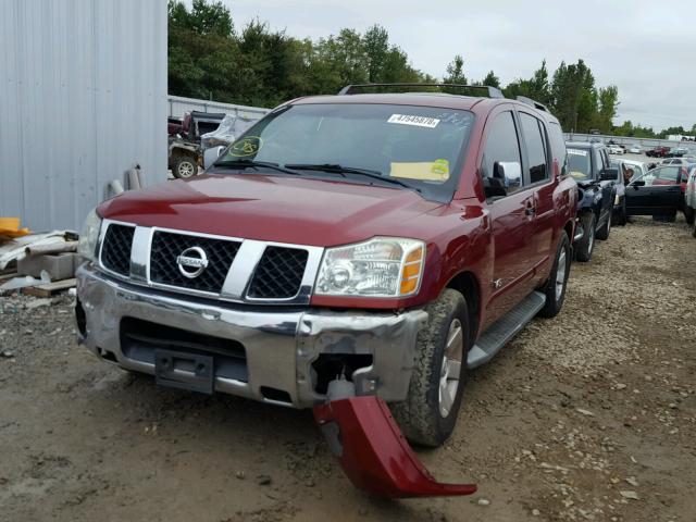 5N1AA08A35N726696 - 2005 NISSAN ARMADA SE BURGUNDY photo 2