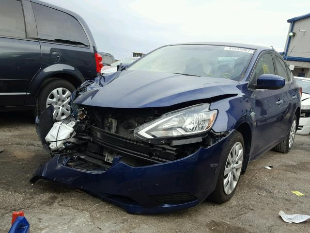 3N1AB7AP0GY287944 - 2016 NISSAN SENTRA S BLUE photo 2