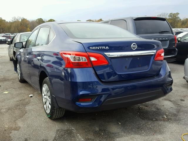 3N1AB7AP0GY287944 - 2016 NISSAN SENTRA S BLUE photo 3