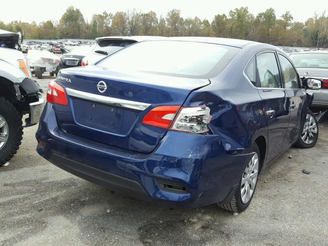 3N1AB7AP0GY287944 - 2016 NISSAN SENTRA S BLUE photo 4