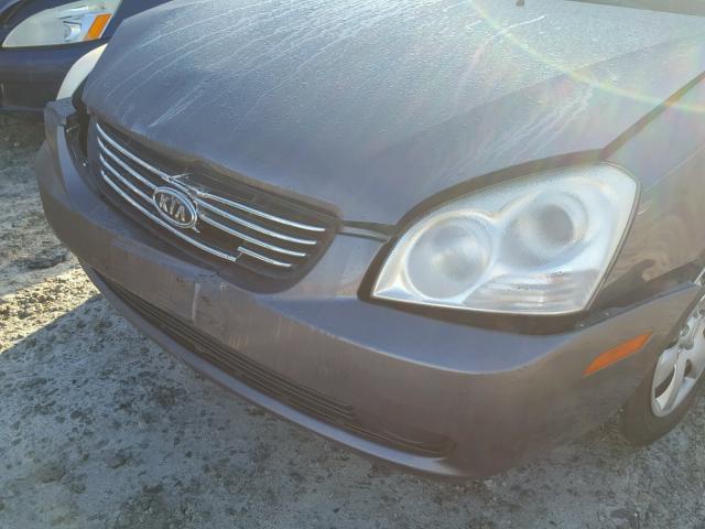 KNAGE123975124470 - 2007 KIA OPTIMA LX GRAY photo 9