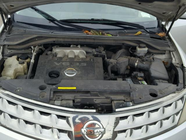 JN8AZ08W16W551020 - 2006 NISSAN MURANO SL SILVER photo 7