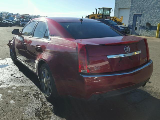 1G6DF577280147614 - 2008 CADILLAC CTS MAROON photo 3