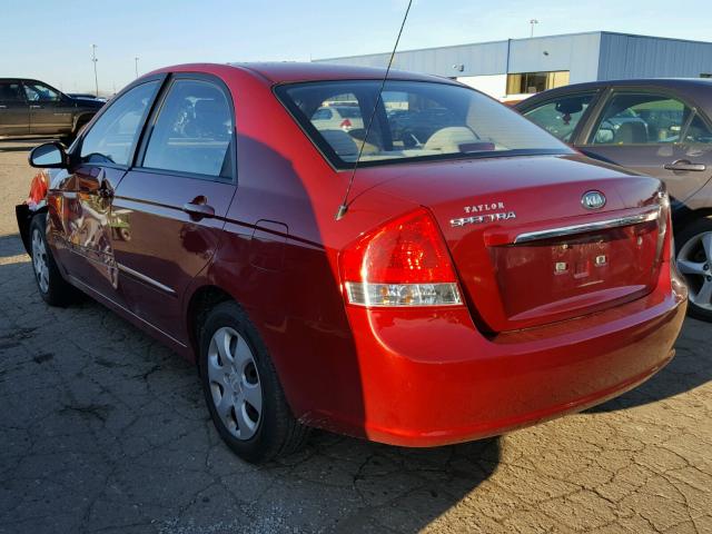 KNAFE121585558722 - 2008 KIA SPECTRA EX MAROON photo 3