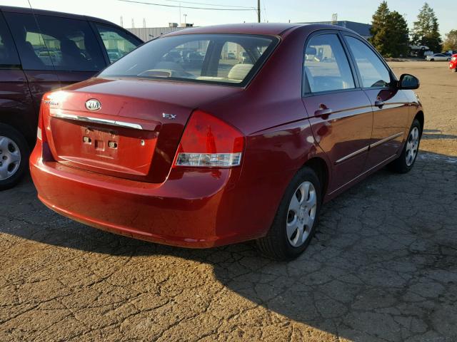 KNAFE121585558722 - 2008 KIA SPECTRA EX MAROON photo 4