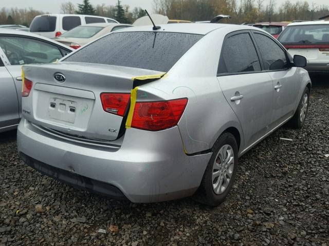 KNAFU4A23A5243552 - 2010 KIA FORTE EX SILVER photo 4