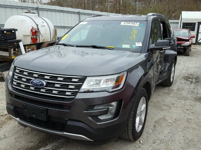 1FM5K8D88HGB23140 - 2017 FORD EXPLORER X GRAY photo 2