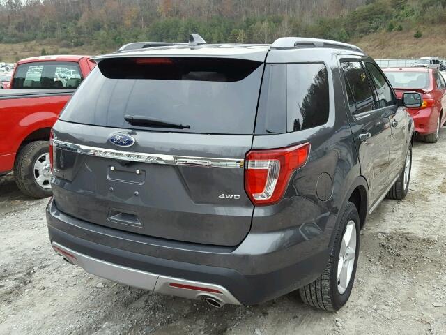 1FM5K8D88HGB23140 - 2017 FORD EXPLORER X GRAY photo 4