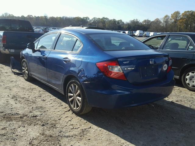 2HGFB2F90CH544103 - 2012 HONDA CIVIC EXL BLUE photo 3