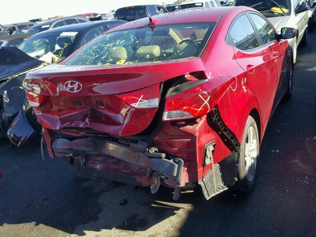 KMHDH4AE5CU315137 - 2012 HYUNDAI ELANTRA GL RED photo 4