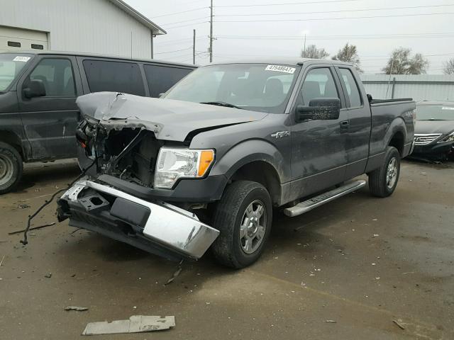 1FTEX1EM2DFB52562 - 2013 FORD F150 SUPER GRAY photo 2