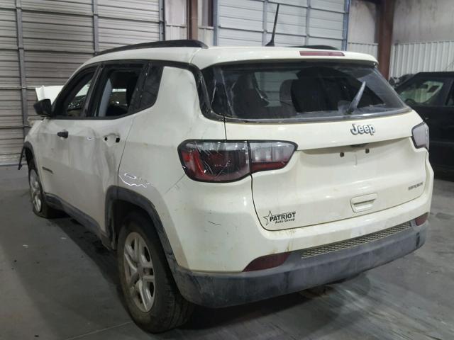 3C4NJCAB9JT105435 - 2018 JEEP COMPASS SP WHITE photo 3