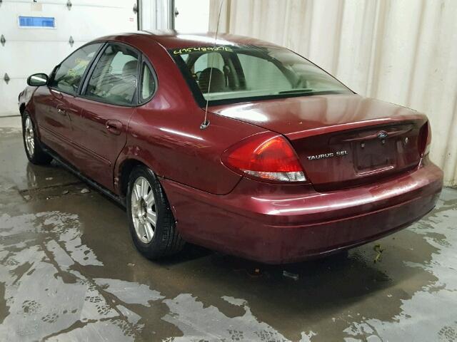 1FAHP56S54G153416 - 2004 FORD TAURUS SEL MAROON photo 3