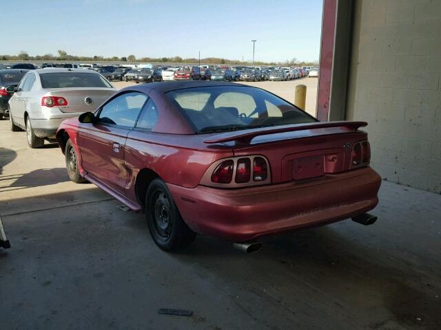 1FAFP4045WF234890 - 1998 FORD MUSTANG RED photo 3