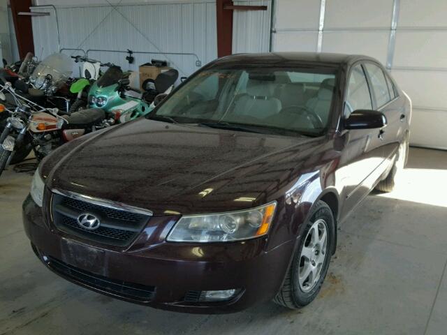 5NPEU46C36H161859 - 2006 HYUNDAI SONATA GLS MAROON photo 2