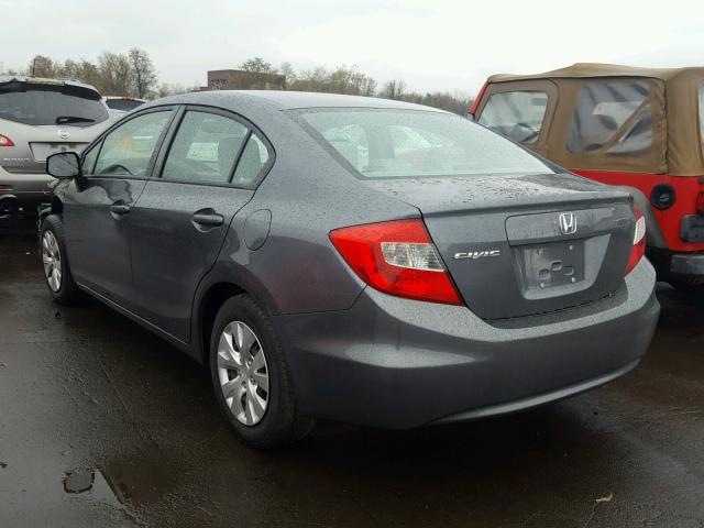 19XFB2F59CE375237 - 2012 HONDA CIVIC LX GRAY photo 3