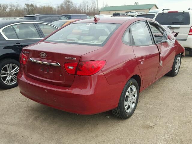 KMHDU4AD5AU009684 - 2010 HYUNDAI ELANTRA BL RED photo 4