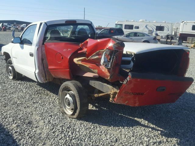 1B7GG16X02S653519 - 2002 DODGE DAKOTA BAS WHITE photo 3