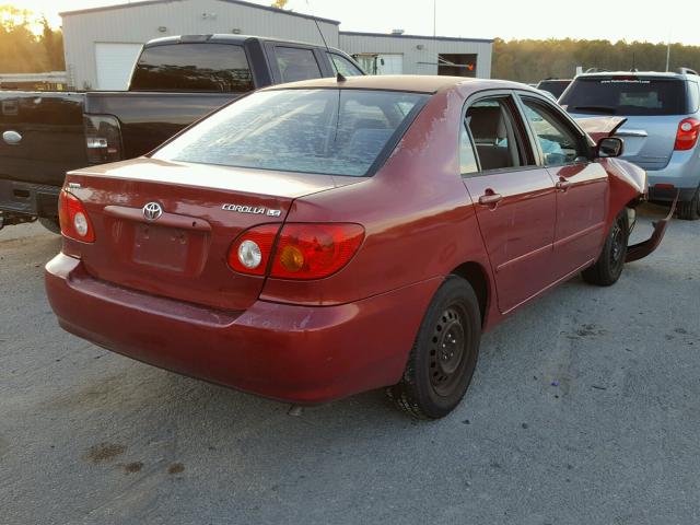 1NXBR32E63Z103618 - 2003 TOYOTA COROLLA CE RED photo 4
