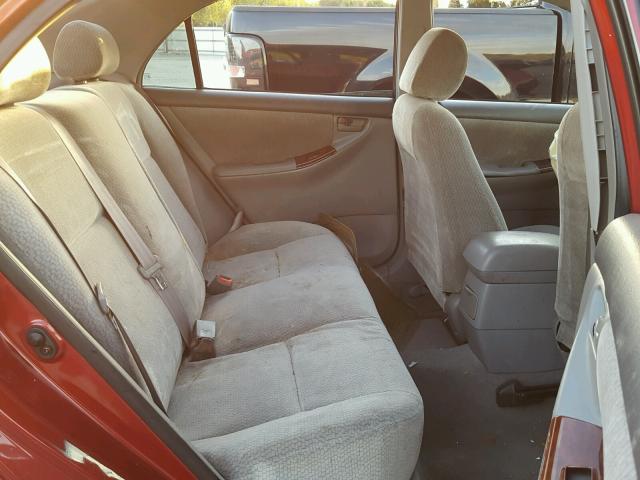 1NXBR32E63Z103618 - 2003 TOYOTA COROLLA CE RED photo 6