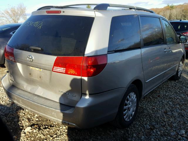 5TDZA23C44S115287 - 2004 TOYOTA SIENNA CE SILVER photo 4