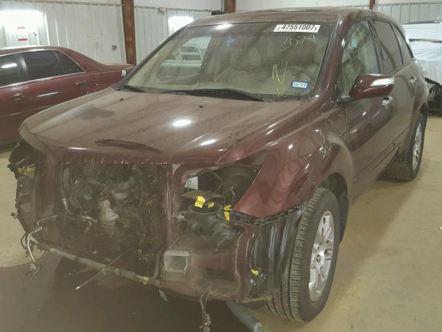 2HNYD28298H513029 - 2008 ACURA MDX MAROON photo 2