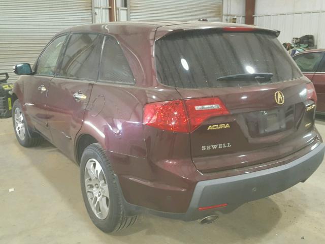 2HNYD28298H513029 - 2008 ACURA MDX MAROON photo 3