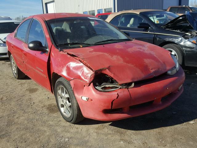 1B3ES46C1YD563833 - 2000 DODGE NEON BASE RED photo 1