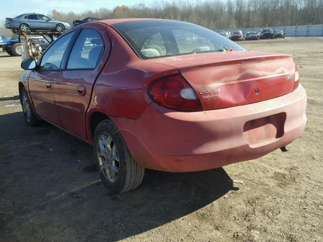 1B3ES46C1YD563833 - 2000 DODGE NEON BASE RED photo 3