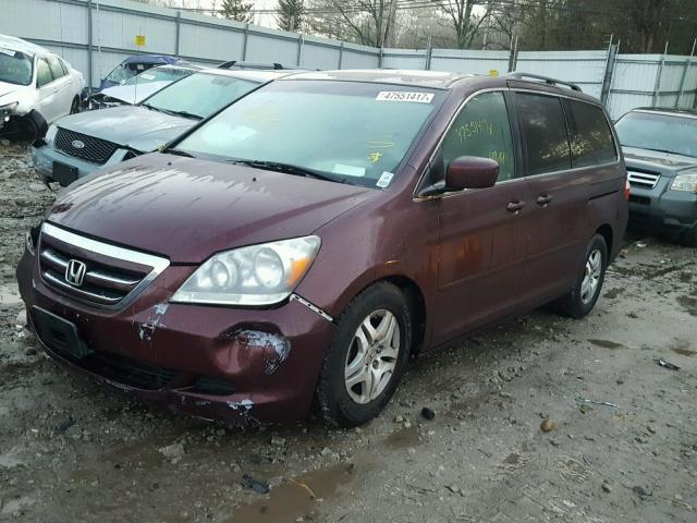 5FNRL38707B428566 - 2007 HONDA ODYSSEY EX BURGUNDY photo 2