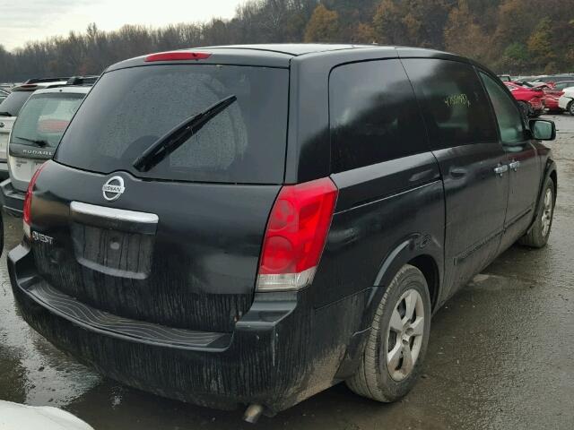 5N1BV28U48N107754 - 2008 NISSAN QUEST S BLACK photo 4