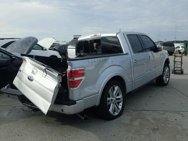 1FTFW1CT4EFA27680 - 2014 FORD F150 SUPER SILVER photo 4