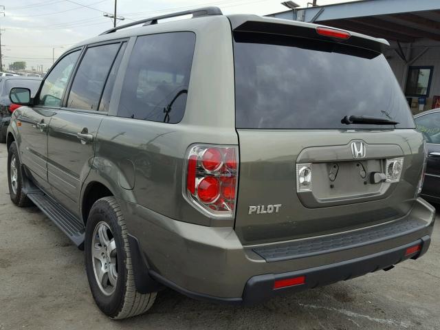 5FNYF28727B016100 - 2007 HONDA PILOT EXL GREEN photo 3