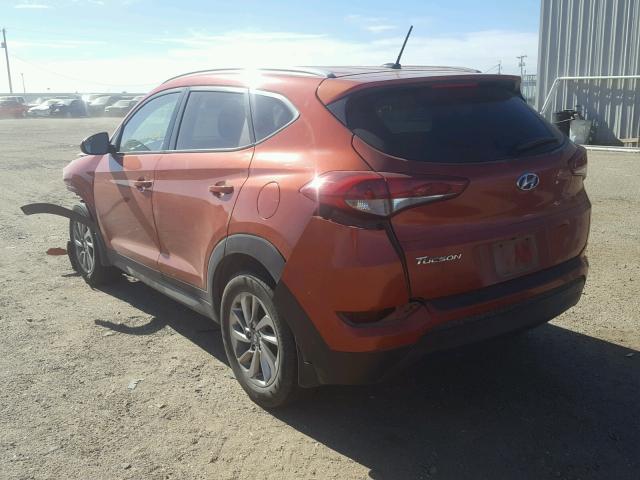 KM8J33A4XGU041104 - 2016 HYUNDAI TUCSON LIM ORANGE photo 3