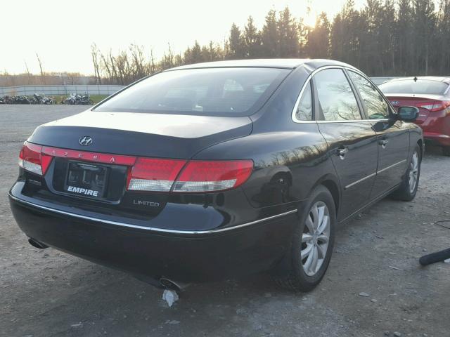 KMHFC46FX6A116955 - 2006 HYUNDAI AZERA SE BLACK photo 4